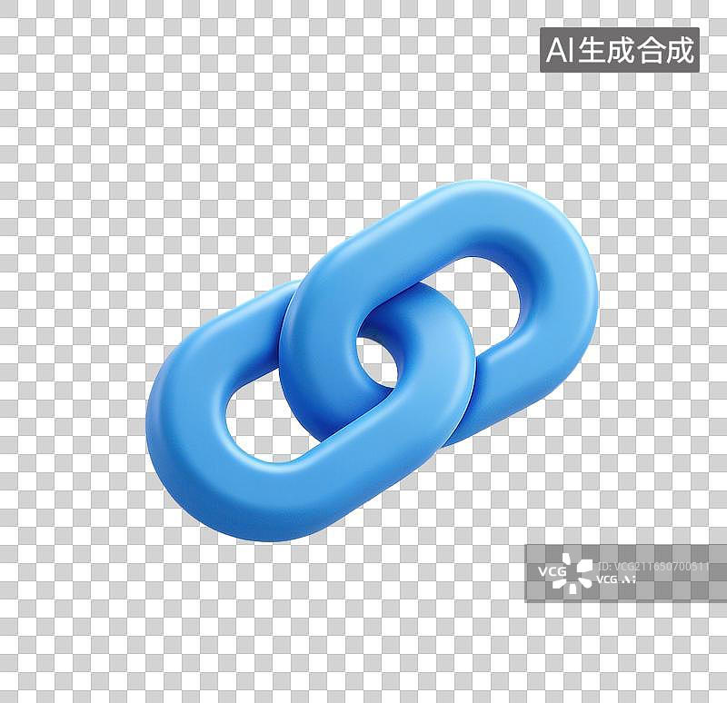 【AI数字艺术】3D超链接链条电脑系统文件外链文档超链接资料关联跳转功能元素图片素材
