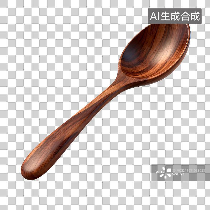 【AI数字艺术】带木纹的木质厨房用餐勺图片素材