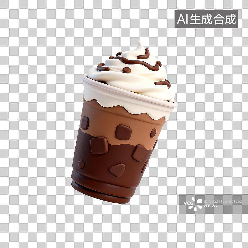 【AI数字艺术】杯装巧克力奶油饮品图片素材