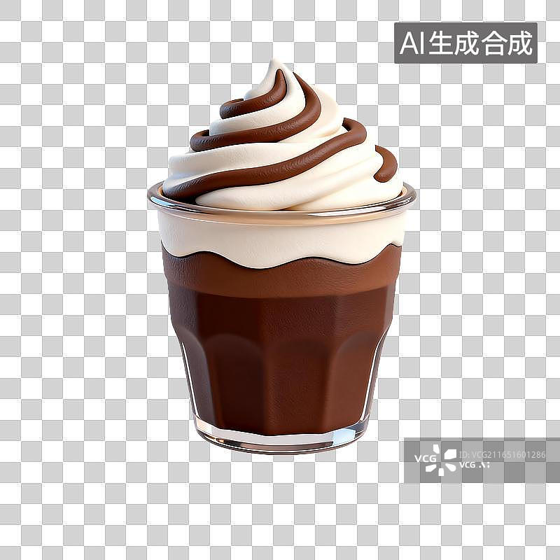 【AI数字艺术】杯装巧克力奶油饮品图片素材