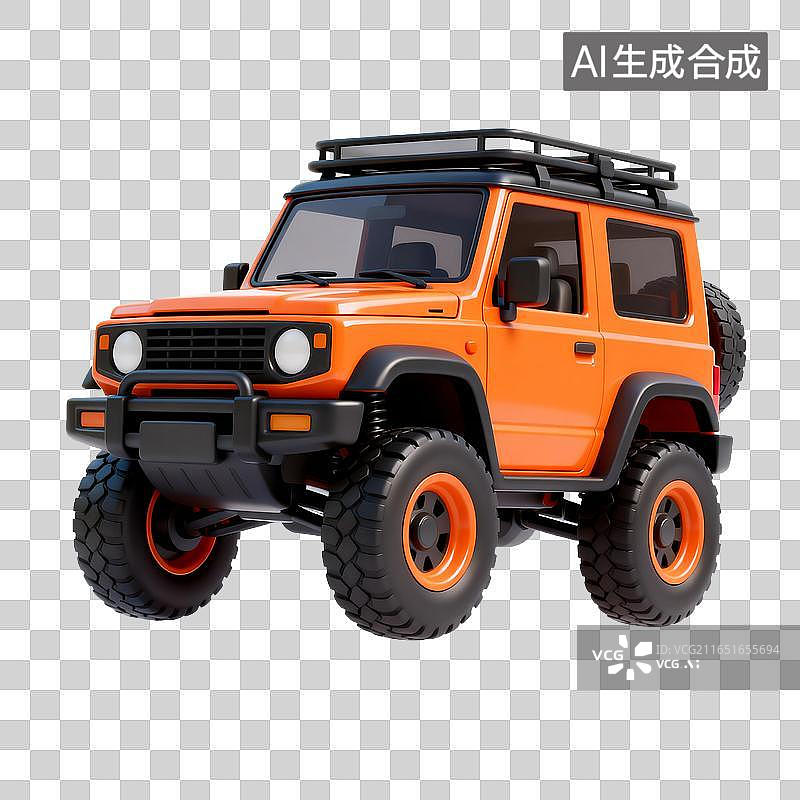 【AI数字艺术】橙黄色越野四驱车模型图片素材