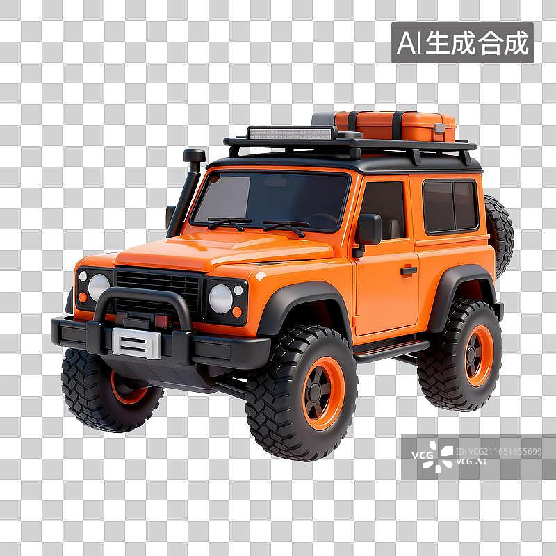 【AI数字艺术】橙黄色越野四驱车模型图片素材