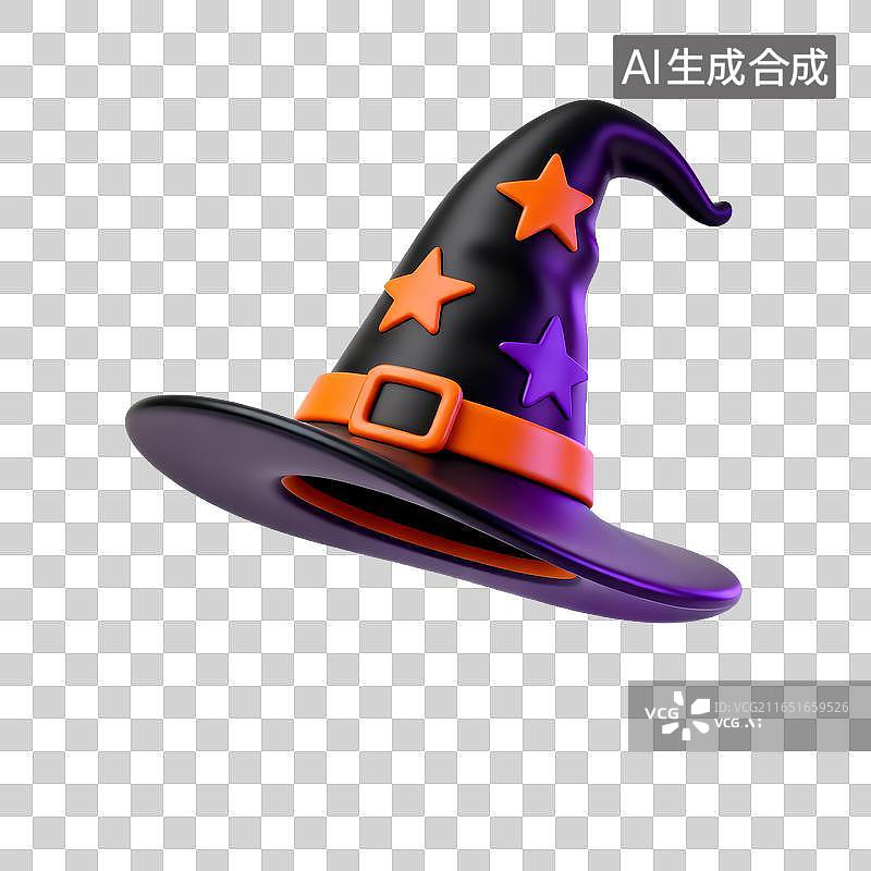 【AI数字艺术】卡通万圣节巫师帽装饰图片素材