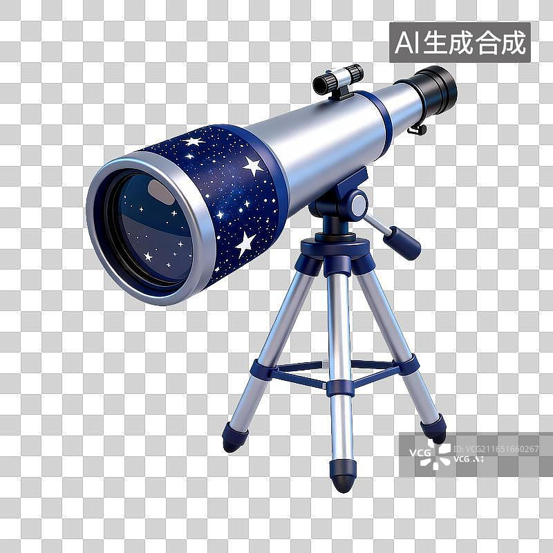 【AI数字艺术】带星空图案的天文望远镜图片素材