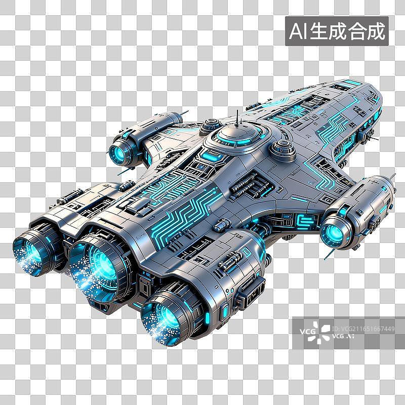 【AI数字艺术】科幻风格星际宇宙飞船模型图片素材