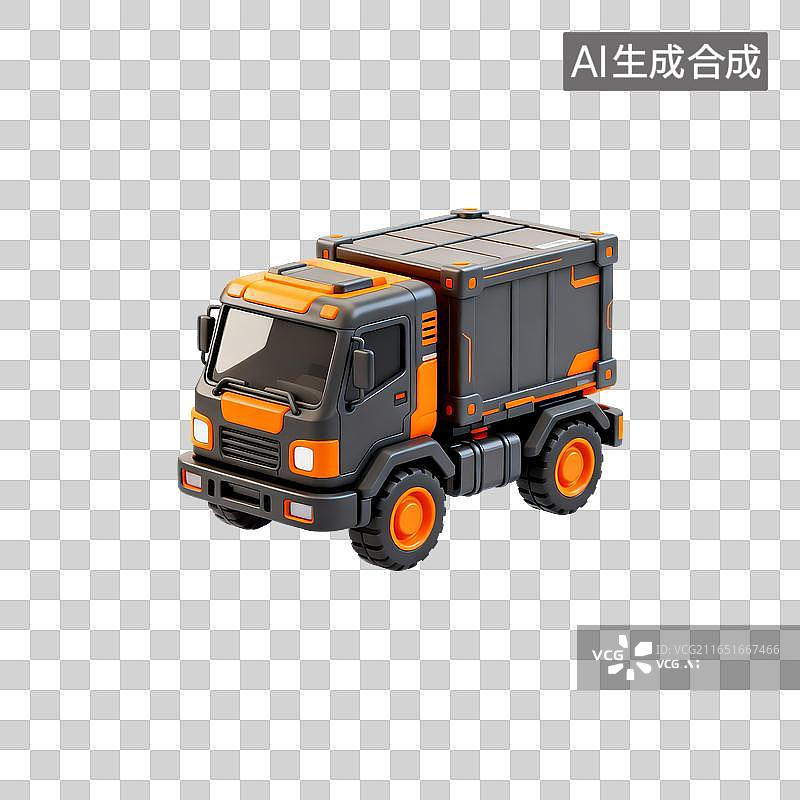 【AI数字艺术】卡通风格货运卡车模型图片素材