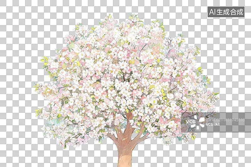【AI数字艺术】盛开的樱花树图片素材