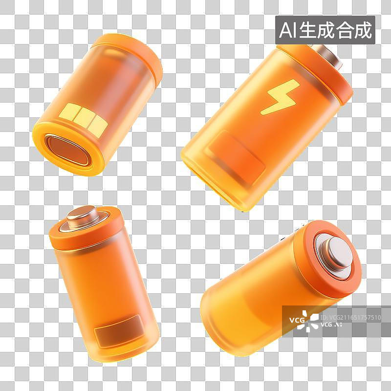 【AI数字艺术】卡通新能源电池图标图片素材