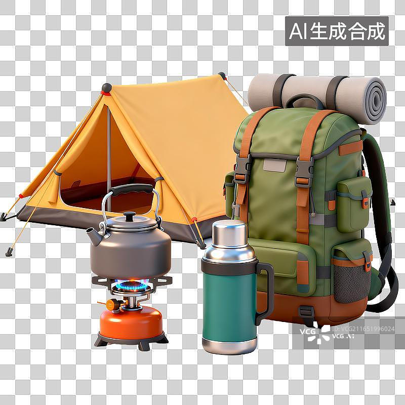 【AI数字艺术】户外露营全套装备图片素材