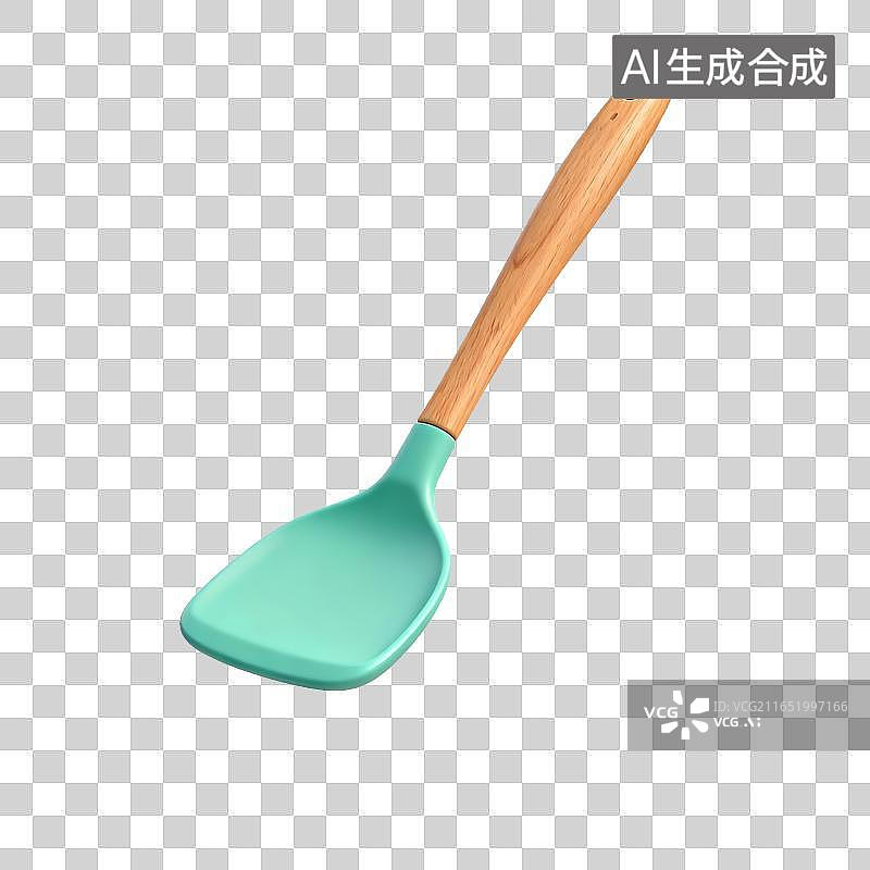 【AI数字艺术】硅胶木柄炒菜铲厨房用具图片素材