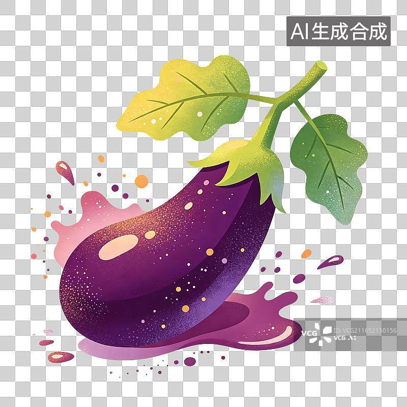 【AI数字艺术】茄子插画图片素材