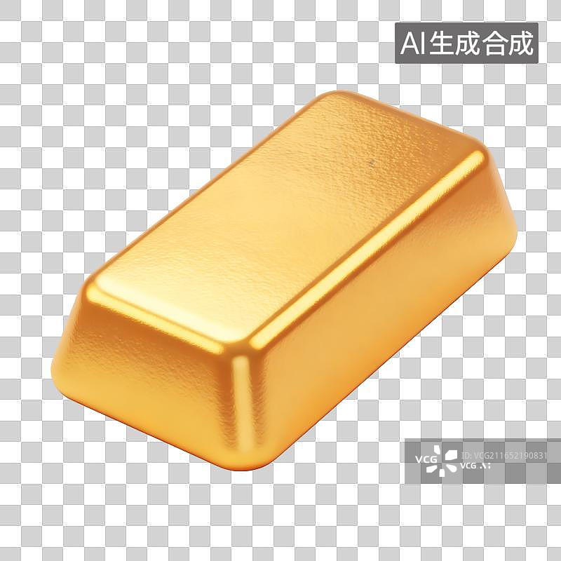 【AI数字艺术】金色长方体金条插画元素图片素材