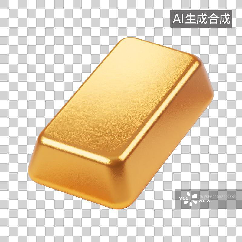 【AI数字艺术】金色长方体金条插画元素图片素材