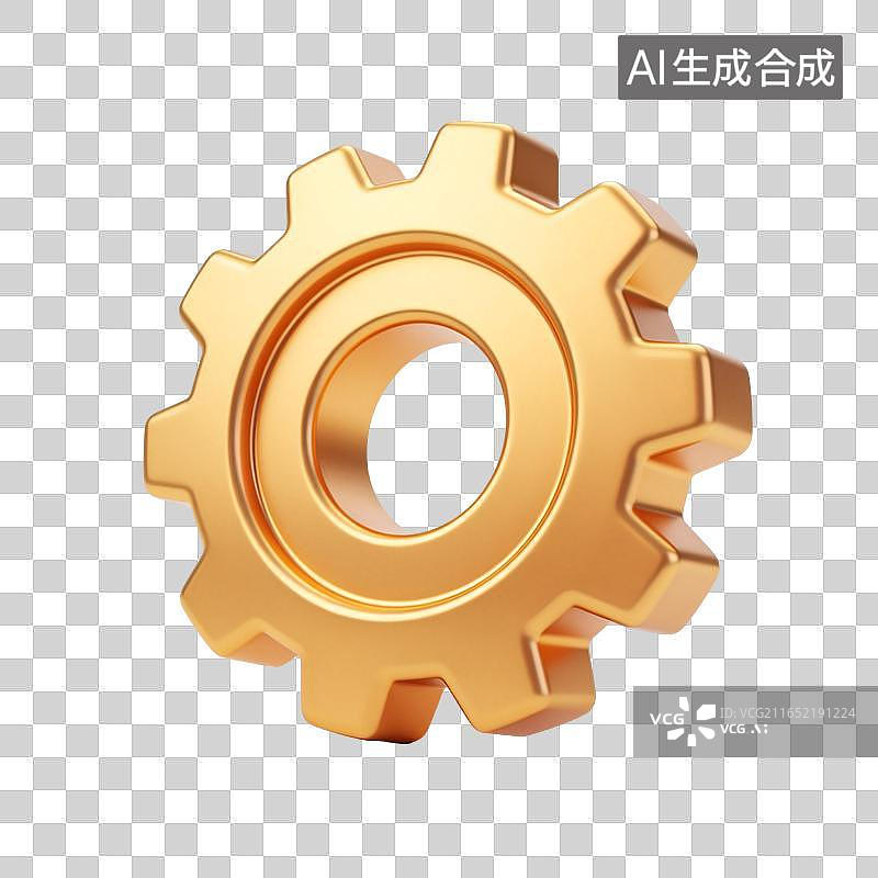 【AI数字艺术】金色齿轮机械传动插画元素图片素材