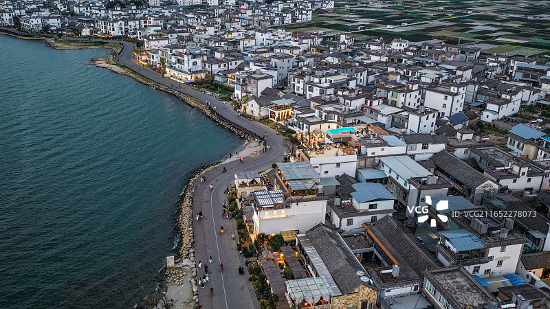 大理洱海三圣岛航拍图片素材