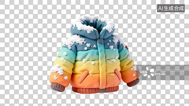 【AI数字艺术】多彩雪地棉服模型图片素材