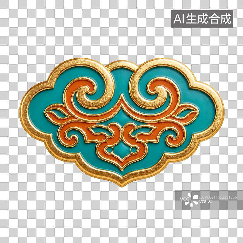 【AI数字艺术】古风祥云纹样插画元素图片素材