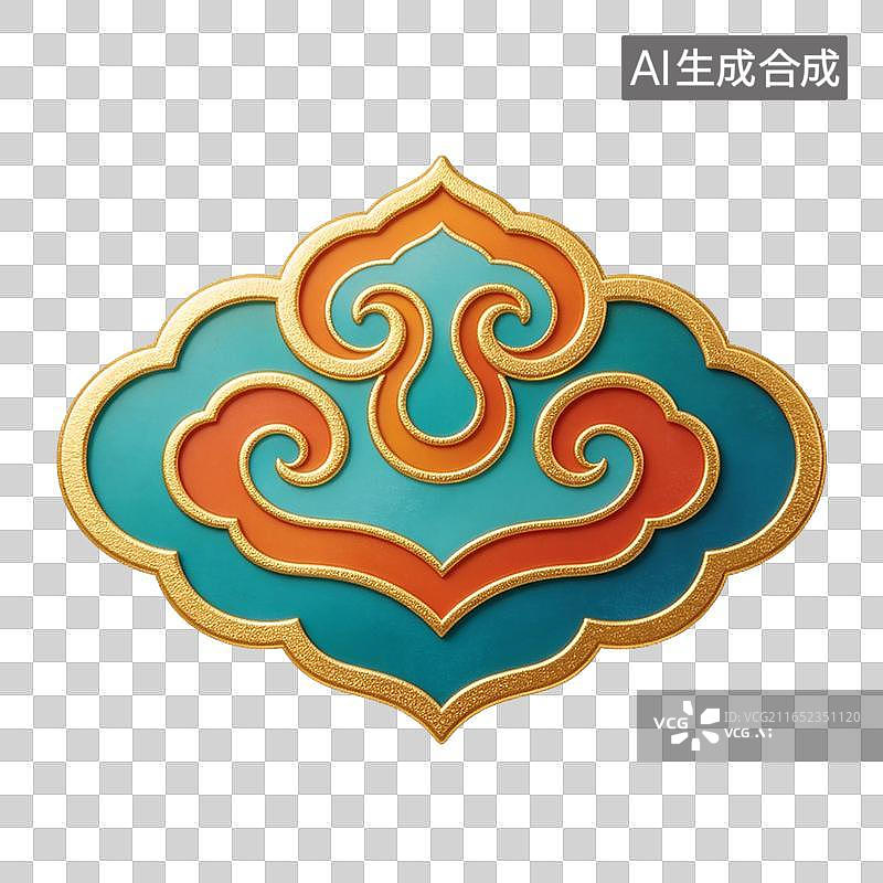 【AI数字艺术】古风祥云纹样插画元素图片素材