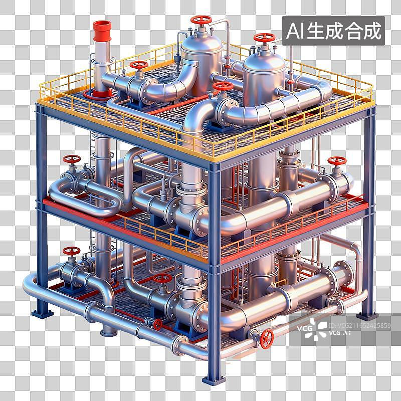 【AI数字艺术】工业精馏炼油装置配套设施图片素材