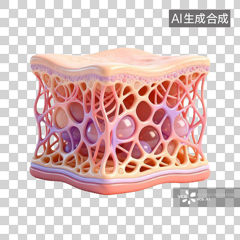 【AI数字艺术】生物软组织结构剖面模型图片素材