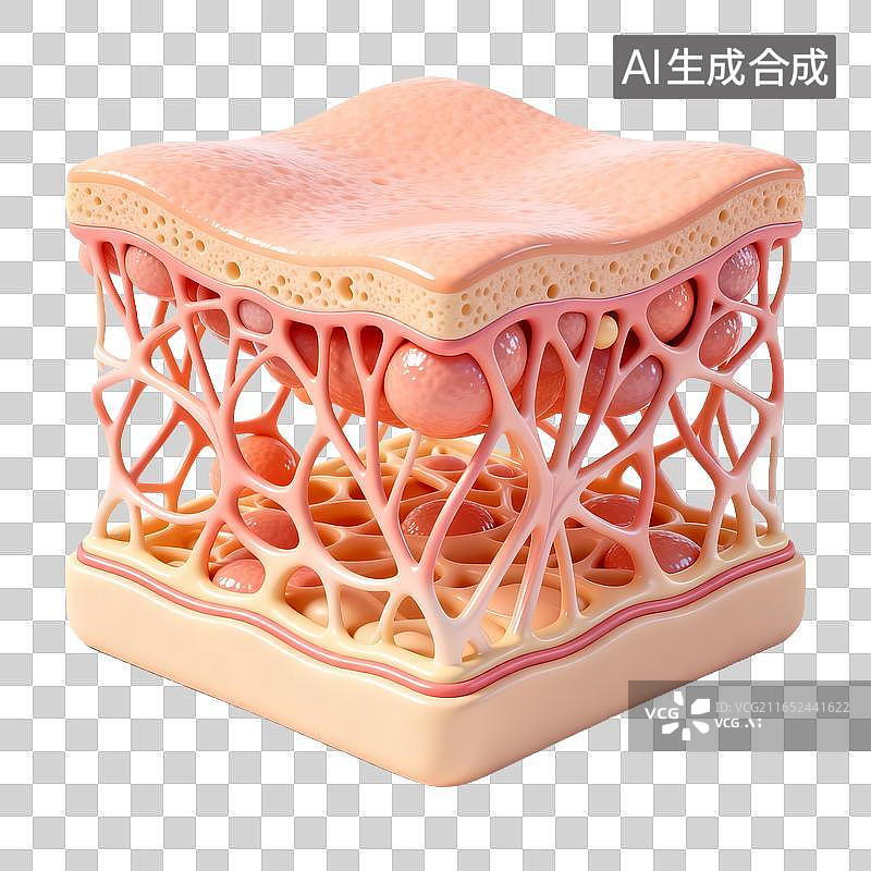 【AI数字艺术】生物软组织结构剖面模型图片素材