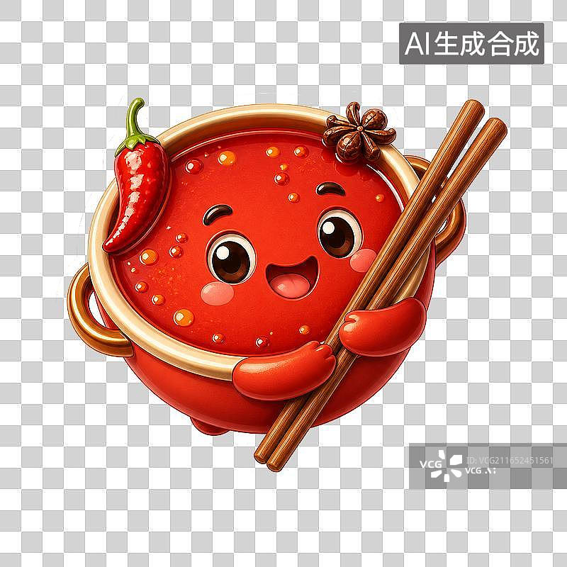 【AI数字艺术】四川成都Q版火锅头像贴纸免抠PNG素材图片素材