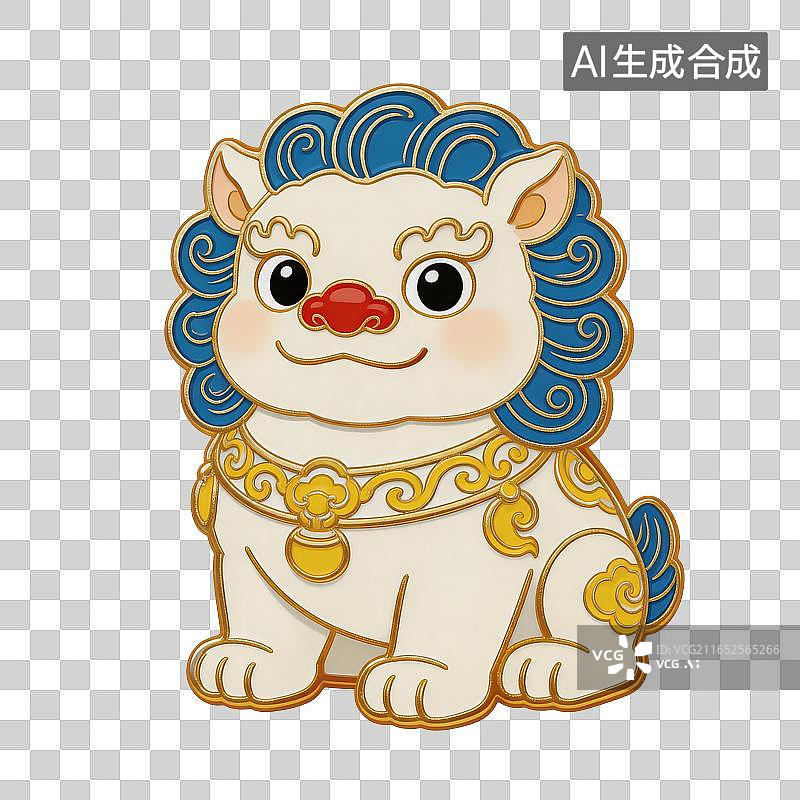 【AI数字艺术】狮子神兽插画图片素材