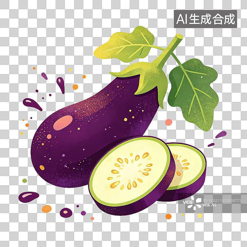 【AI数字艺术】茄子插画图片素材