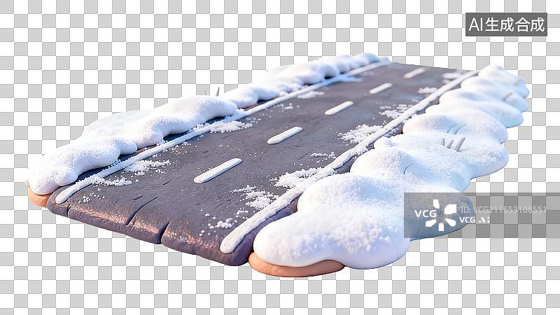 【AI数字艺术】雪覆盖的道路景观图片素材