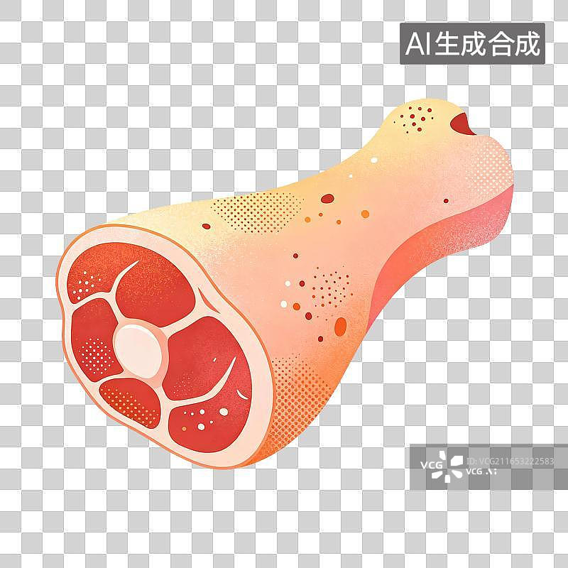 【AI数字艺术】猪腿插画图片素材