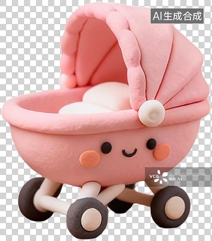 【AI数字艺术】粉色婴儿车图片素材