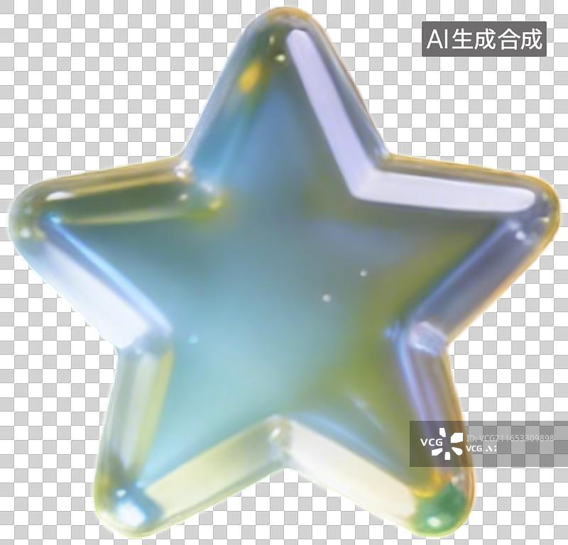【AI数字艺术】亚克力材质星星图标图片素材