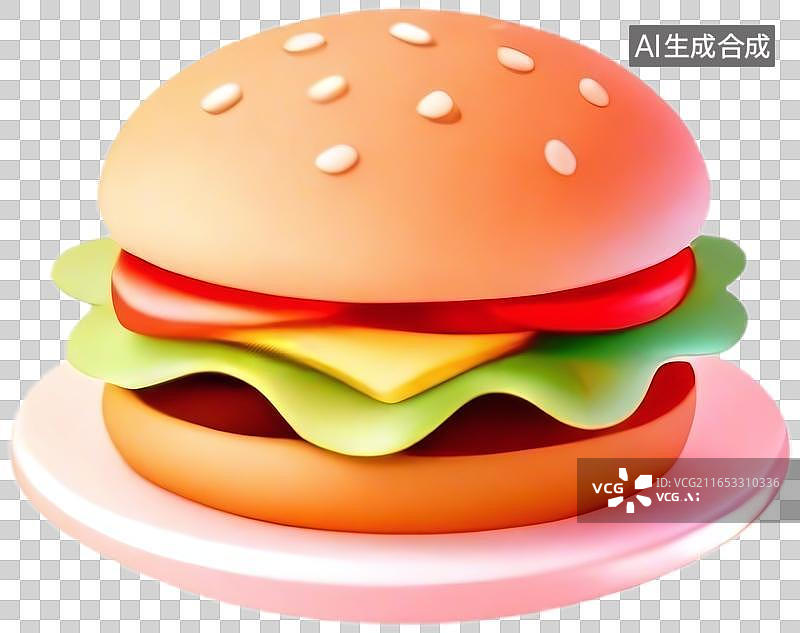 【AI数字艺术】汉堡包图标图片素材