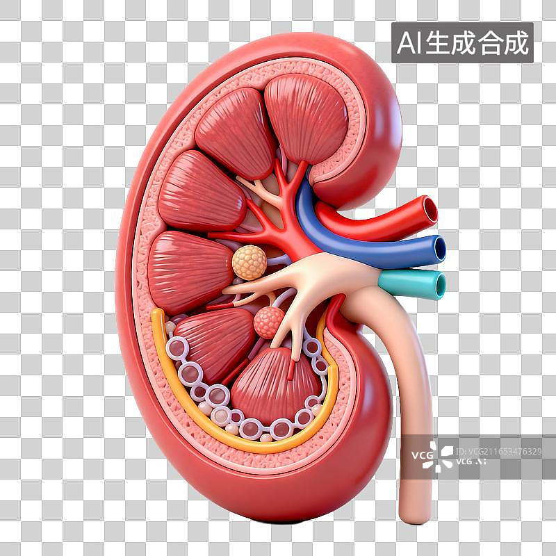 【AI数字艺术】肾脏医学模型图片素材