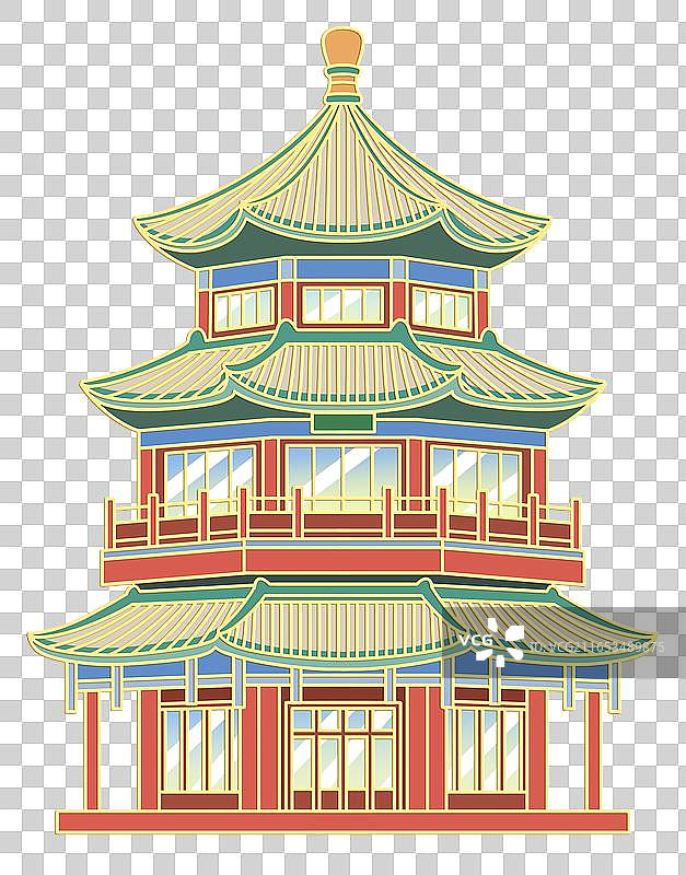 城市系列插画北京什刹海图片素材