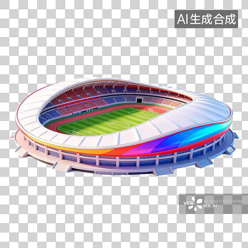 【AI数字艺术】现代彩色体育场馆体育场图片素材
