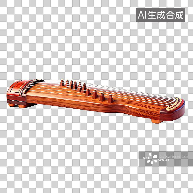 【AI数字艺术】中国传统弹弦乐器古筝图片素材