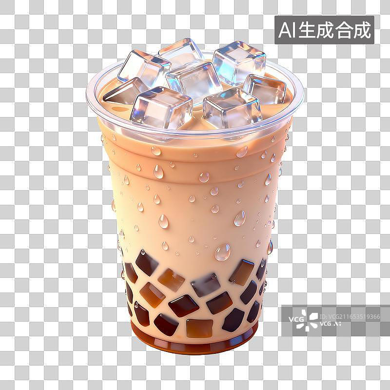 【AI数字艺术】冰奶茶杯装图片素材