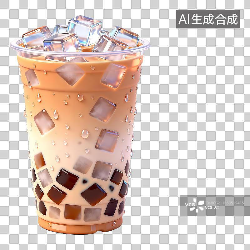 【AI数字艺术】冰奶茶杯装图片素材