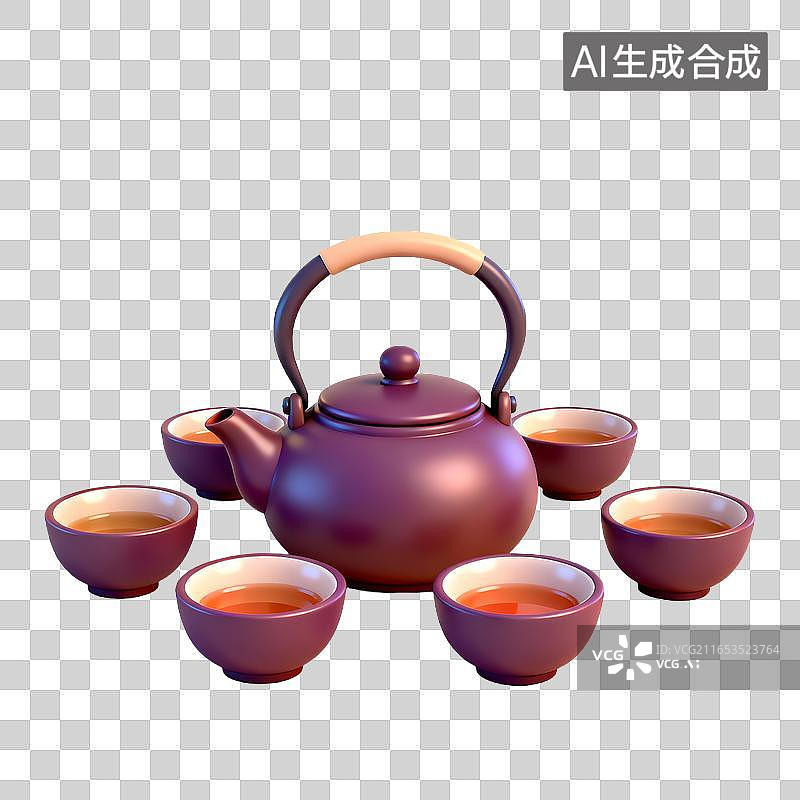 【AI数字艺术】紫砂茶具套裝图片素材
