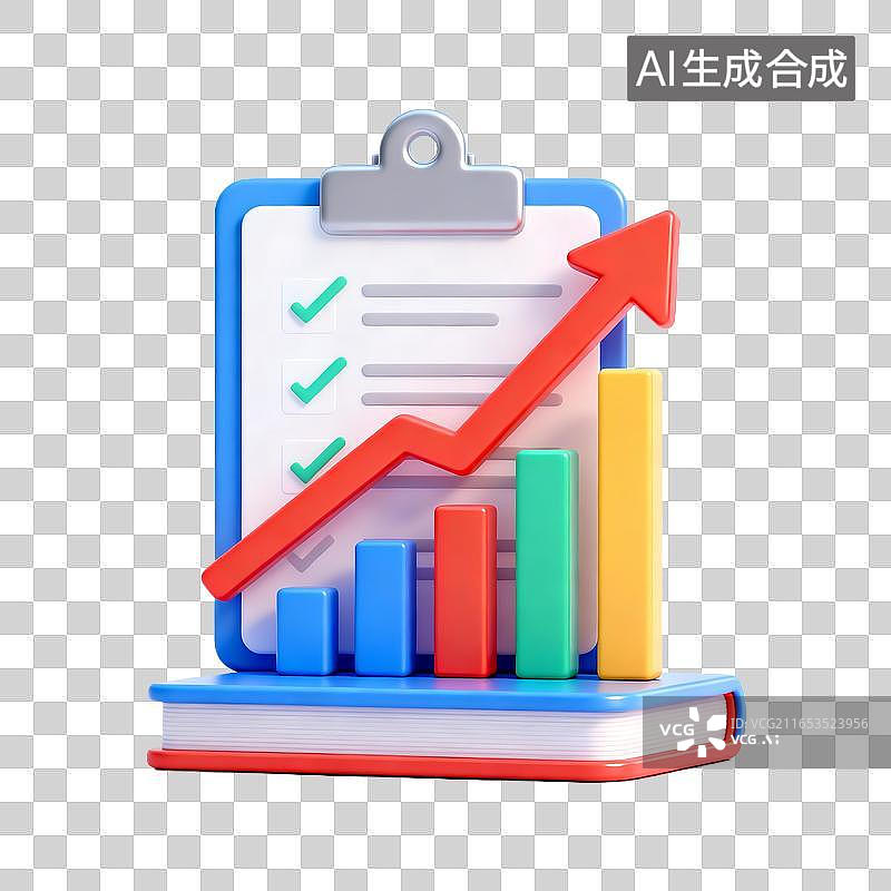【AI数字艺术】业务增长分析与完成情况追踪图片素材
