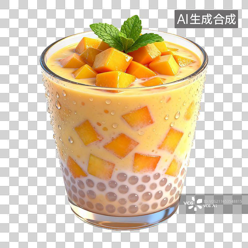 【AI数字艺术】冰凉杨枝甘露甜品图片素材