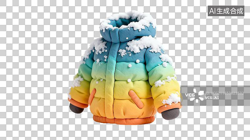 【AI数字艺术】手工制作的彩色雪地棉服图片素材