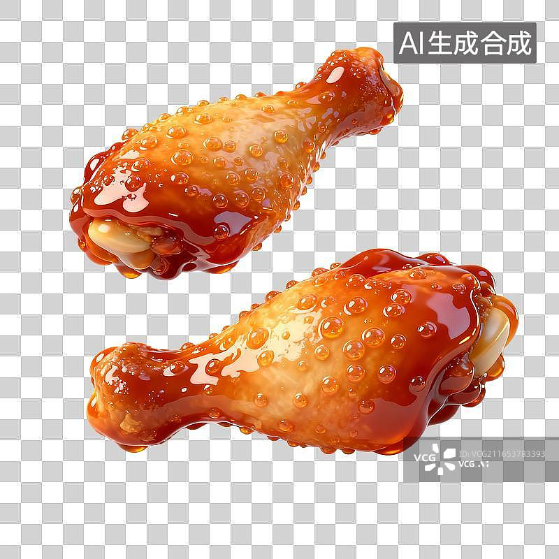 【AI数字艺术】裹着酱汁的美味烤鸡翅图片素材