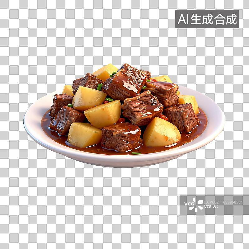 【AI数字艺术】土豆炖牛肉鲜香浓郁图片素材