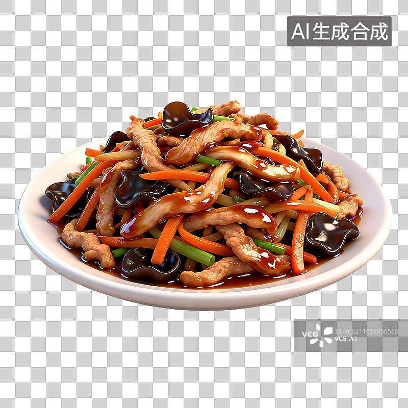 【AI数字艺术】鱼香肉丝 美味中式炒菜图片素材
