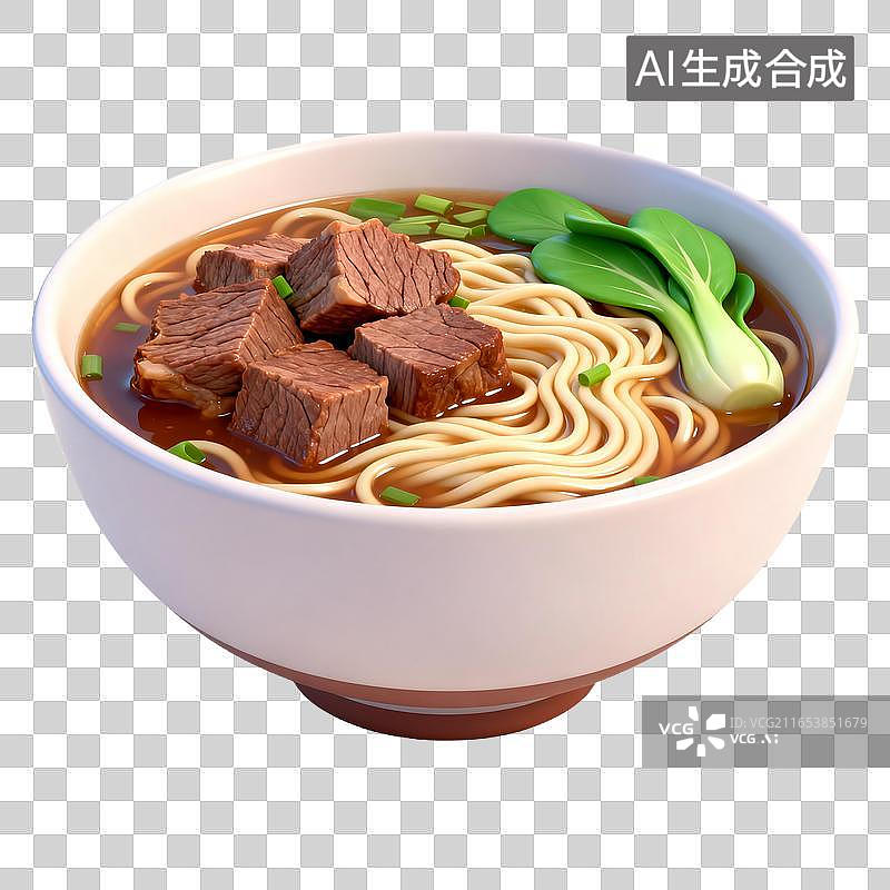 【AI数字艺术】一碗鲜香诱人的红烧牛肉面图片素材