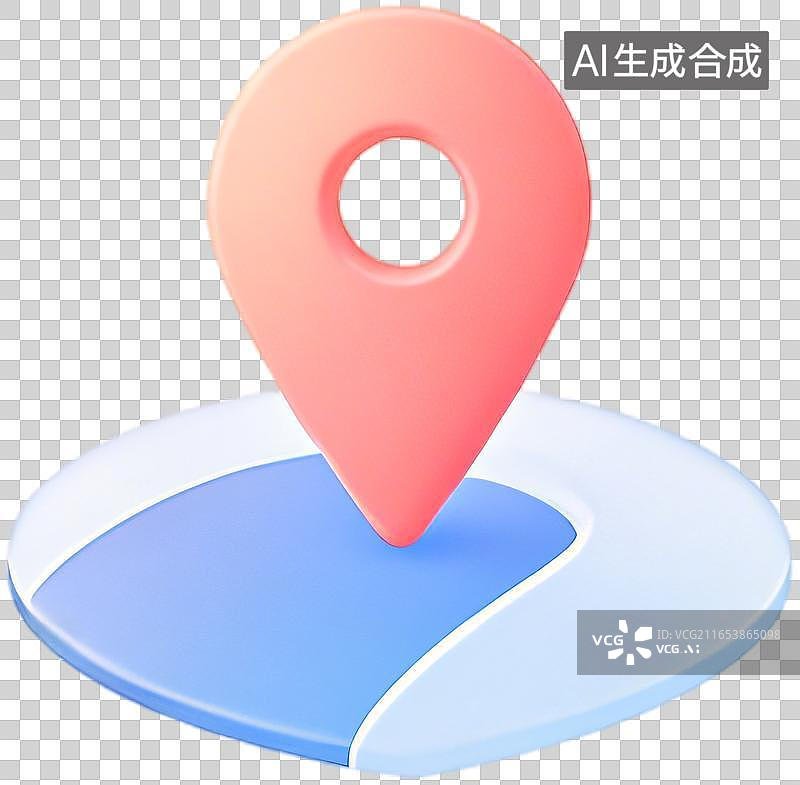 【AI数字艺术】粉色定位标记图标图片素材