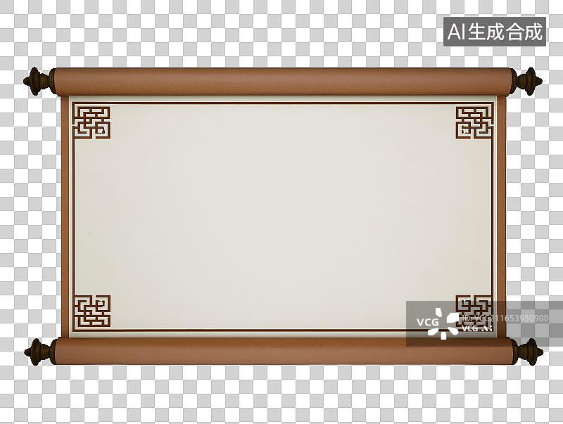 【AI数字艺术】免扣元素传统卷轴画布图片素材
