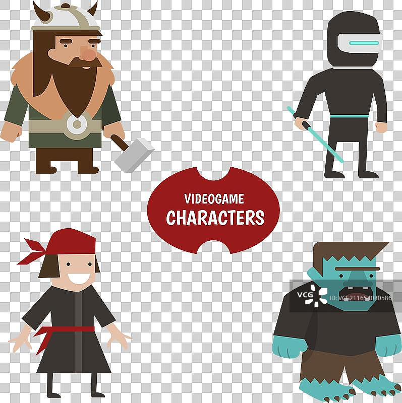 pirate pack and other video game characters图片素材